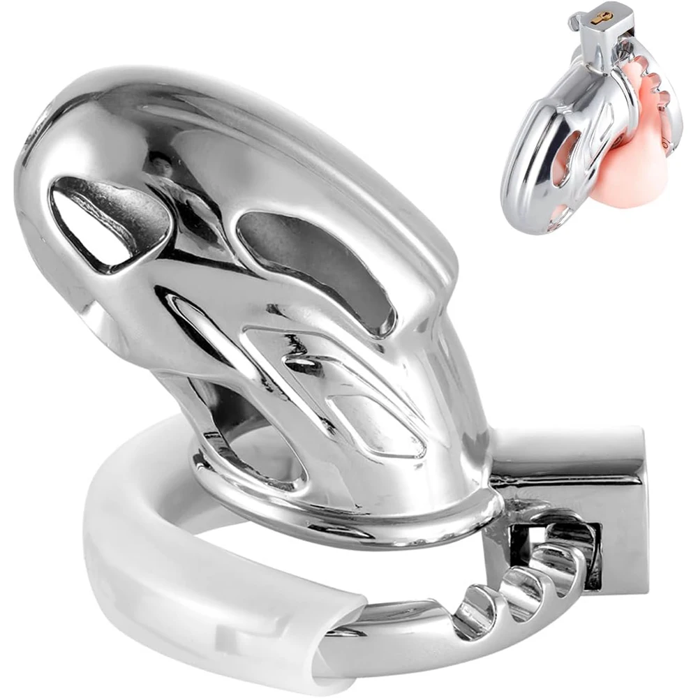 2026 New Upgrade One-Piece Adjustable Snap Ring Metal Chastity Cage Men's CB Cock Cage SM Aluminum Alloy Urethra Lock Device Toy
