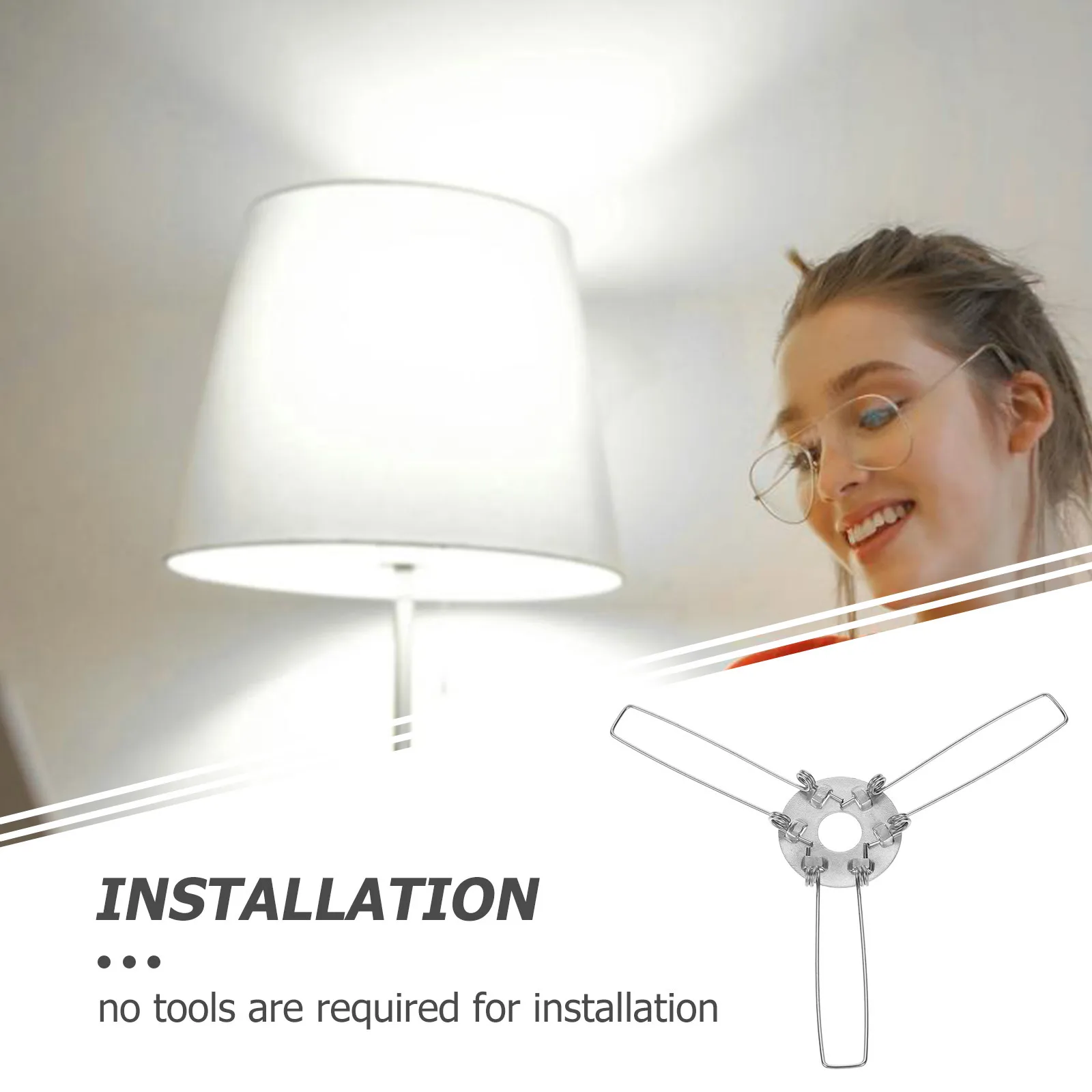 10pcs Lamp Head Spring Clips Sturdy Material Elasticity Long Lifespan Lamp Shade Holder Fixators Silver Color