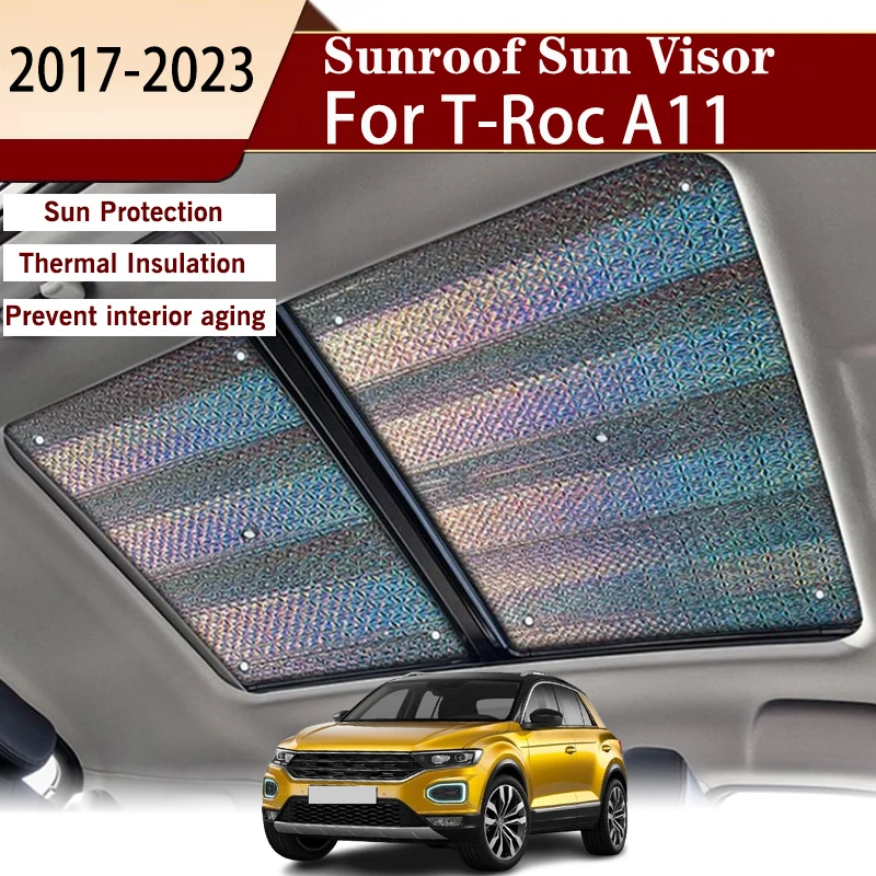 

For Volkswagen VW T-Roc T Roc 2017-2023 2018 2020 2021 2022 Sunroof Sunshade Roof Heat Shield Window Sunshade Anti-UV Auto parts