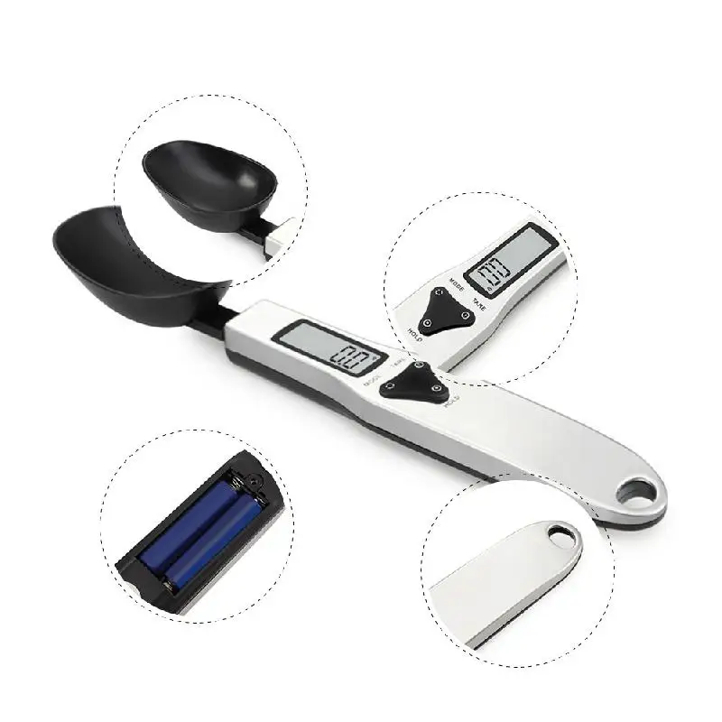 

500g/0.1g Stainless Steel LCD Digital Kitchen Scale Measuring Spoon Coffee Sugar Gram Electronic Spoon Weight Volumn Food Scale