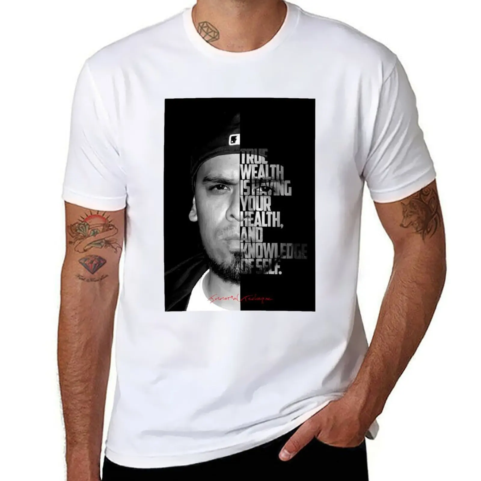 

Immortal Technique Portrait with Lyric Typography T-Shirt t shirt custom print mens graphic t shirts T-Shirt