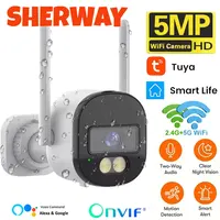 Tuya 5G Wifi cámara IP 5MP protección de seguridad para el hogar interior cámara PTZ detección de movimiento automático CCTV vigilancia inalámbrica al aire libre