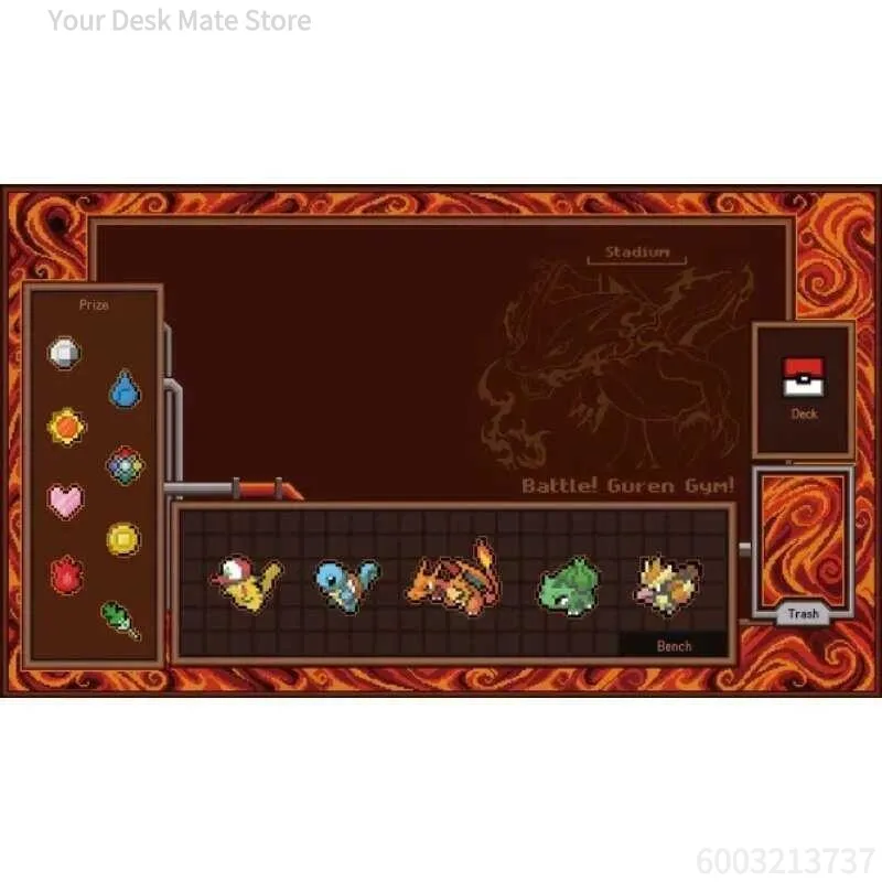 Pixel Style Grass Type TCG Playmat Non-slip Waterproof Desk Mat 2