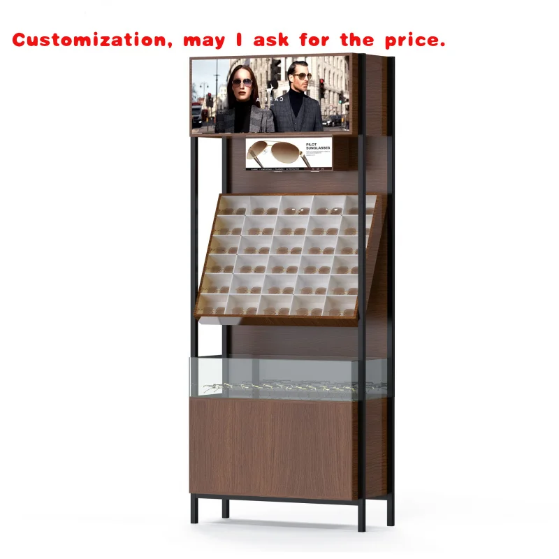 

custom.Custom Wooden Glasses Stand Metal Shelves Floor Sunglasses Display Rack Store Cabinet Sunglasses Stand Display