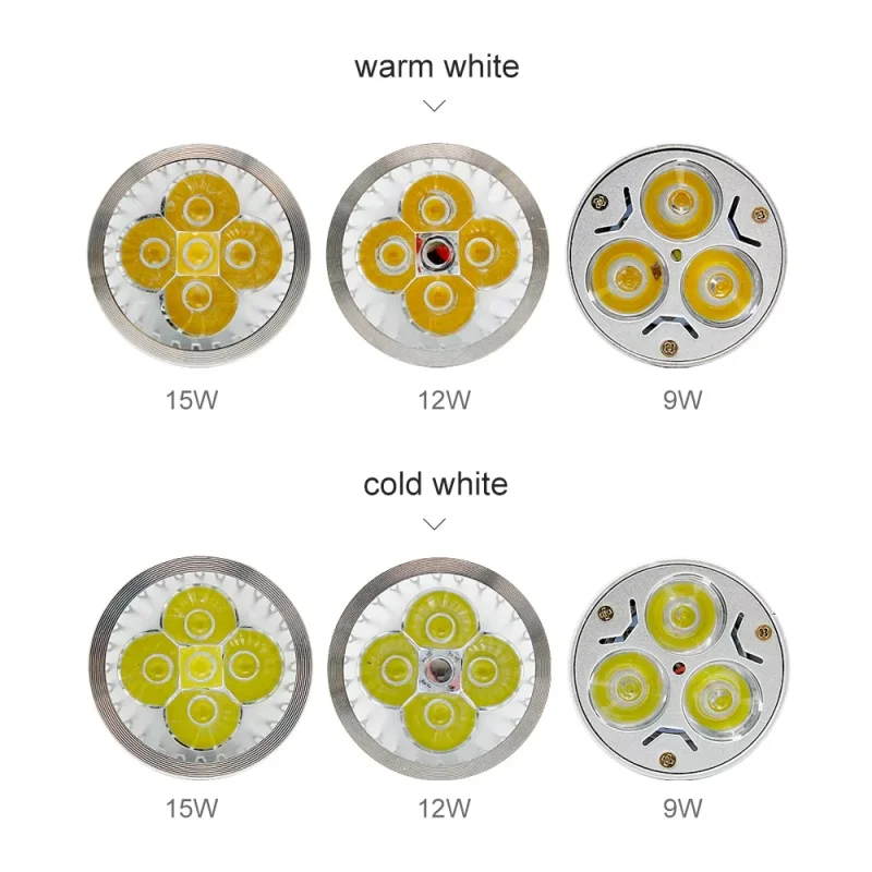 Super jasne żarówki GU10 E27 Ściemnialne światło LED Ciepły biały/zimny biały 220V 9W 12W 15W GU10 COB Lampa LED GU 10 LED Reflektor