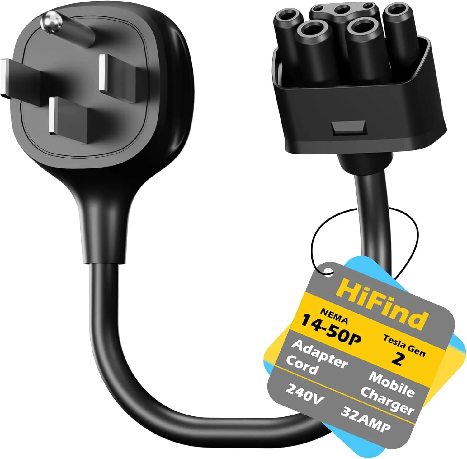 JavicTech  Premium Adapter for Tesla Gen 2 Mobile Charger | Connect to 240V Outlet | 32 Amp Charging | (NEMA 14-50)