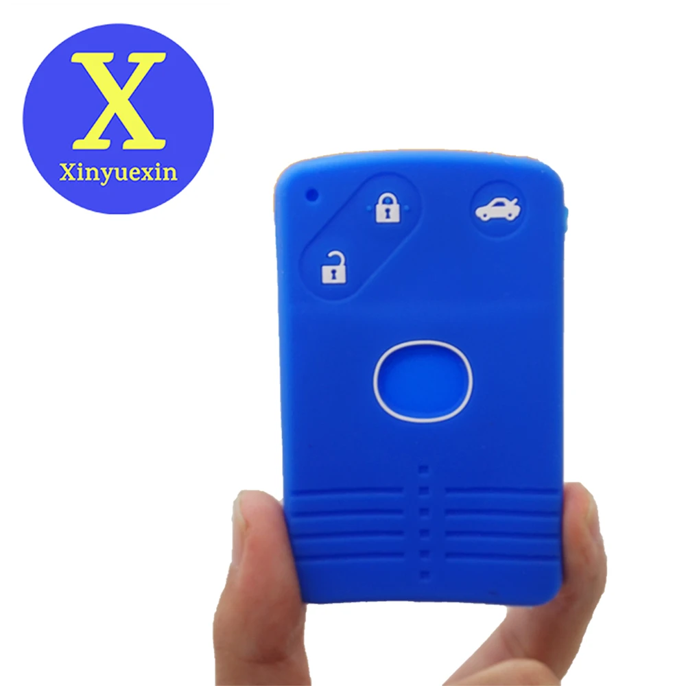 

Xinyuexin Silicone Car Key Case Cover for Mazda 5 CX7 CX9 Miata 3 Button Remote Smart Key Card Protection 2 Pcs/lot