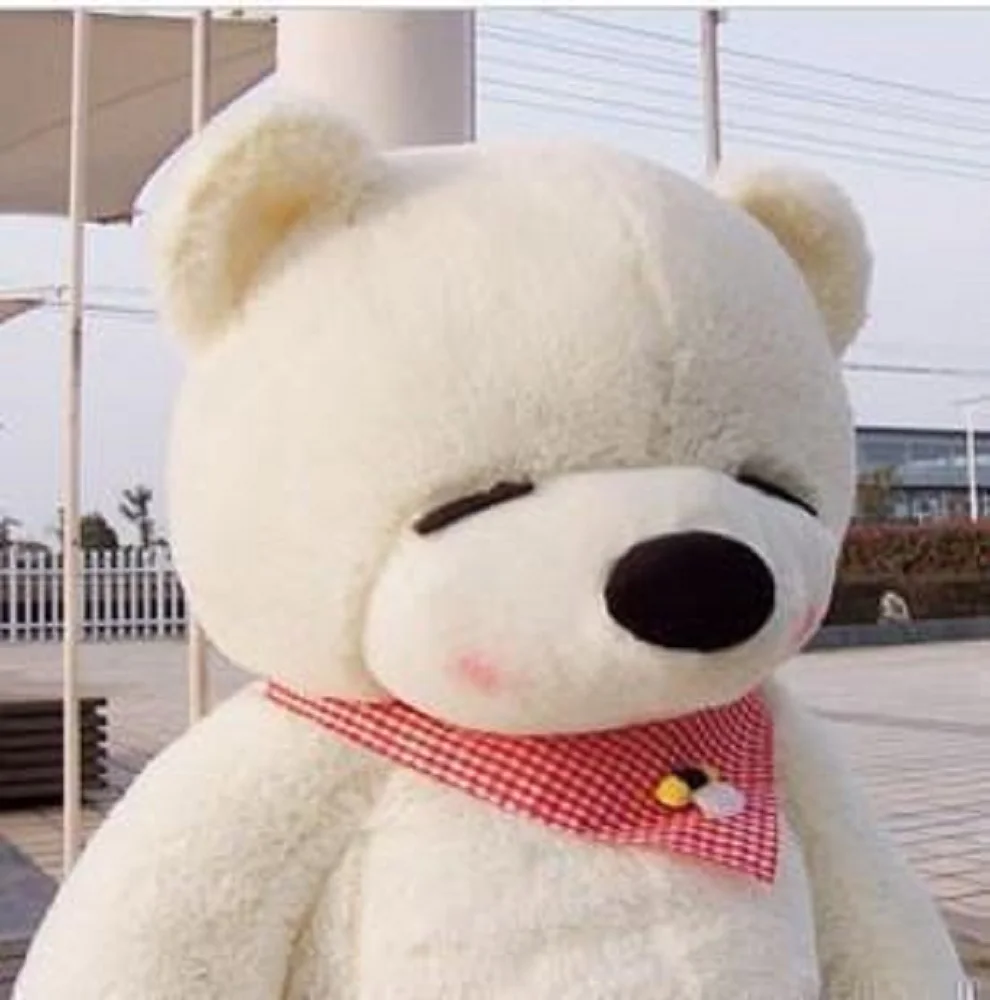 lovely bear toy plush toy cute sleeping stuffed bear toy teddy bear birthday gift white 100cm