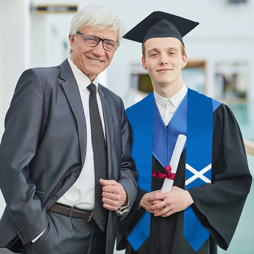 Graduierung Schärpe Schottland Flagge schal Schal Stola Sapphire Blau mit Stern Streifen Bachelor Kleid Zubehör Band 180*14cm