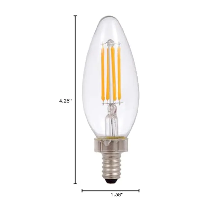 Sylvania LED TruWave Natural Series Décor B10 Chandelier Light Bulb, 40W Equivalent Efficient 4W, Candelabra Base, Dimmable, 35
