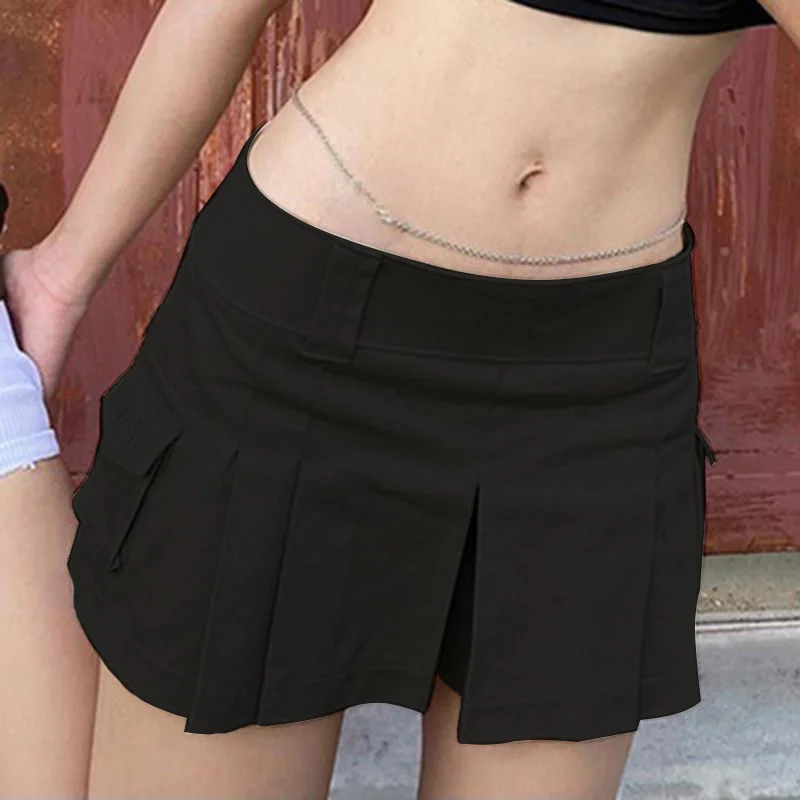

2000 Years Summer Mini Skirt Gothic Punk Erogenous Zone Pocket Skirt Fashion Casual Skirt Kawaii E-girl Harajuku Aesthetic Skirt