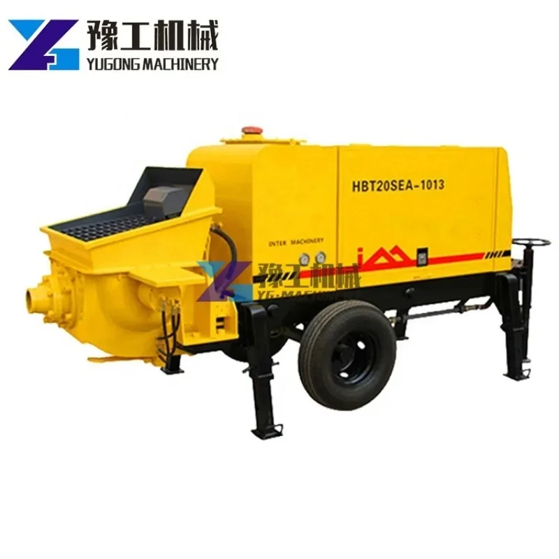 Mini Truck Diesel Small Concrete Pump Trailer Portable Concrete Pump Machine with Mixer view 5