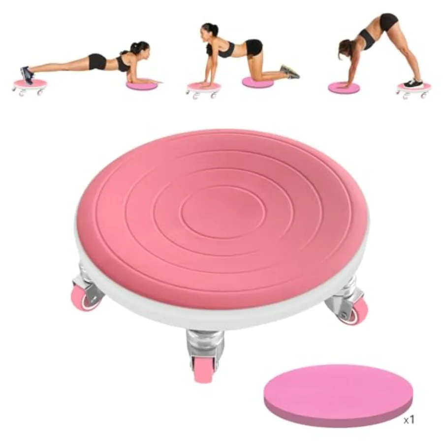 6 Caster Ab Roller Ab Exercise Equipment with Knee Pads Ab Roller Wheel for Core Exercise Abdominal Strength Training for Home
