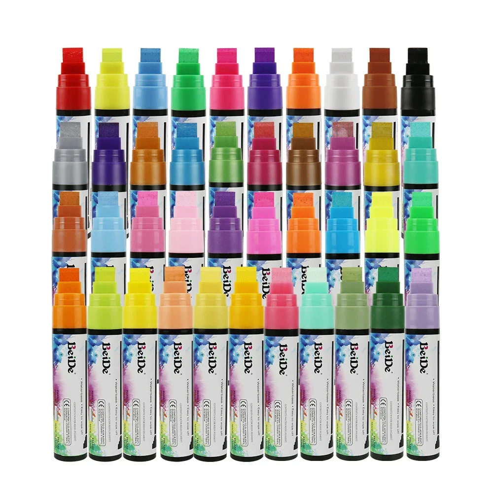 Dry/wet Erase 15mm Tip Water Based Liquid Chalk Marker For WhiteBoard, Glass, LED Board, Window, Wood