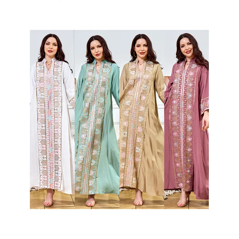 

Middle Eastern Abaya Clothing Factory Dubai Women's Fashion New Fashion Sequin Evening Dress Dress Abaya