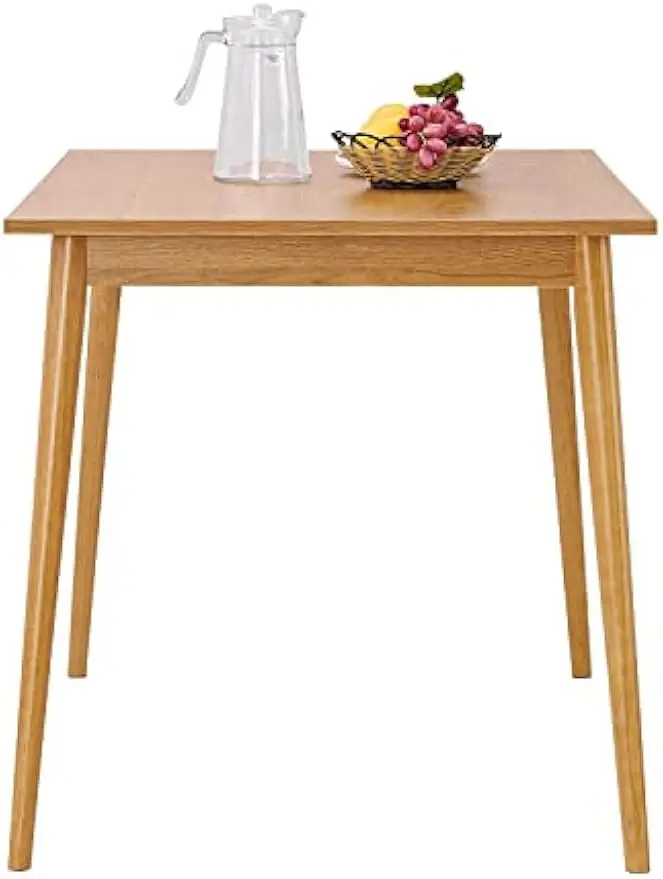 Modern Dining Table 47 Inch Kitchen Table with Solid Wood Leg Oak Finish Dinner Table Dining Room Home Furniture Natural