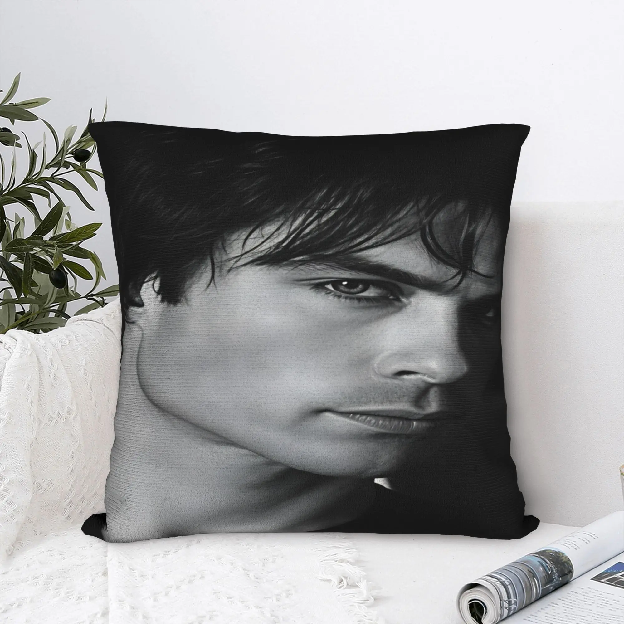 VIKAMA Vampire Diaries Damon Portrait Pillow Cover  Comfy Cushion Cover Morden Pillow Case For Sofa Bedroom Home Decor
