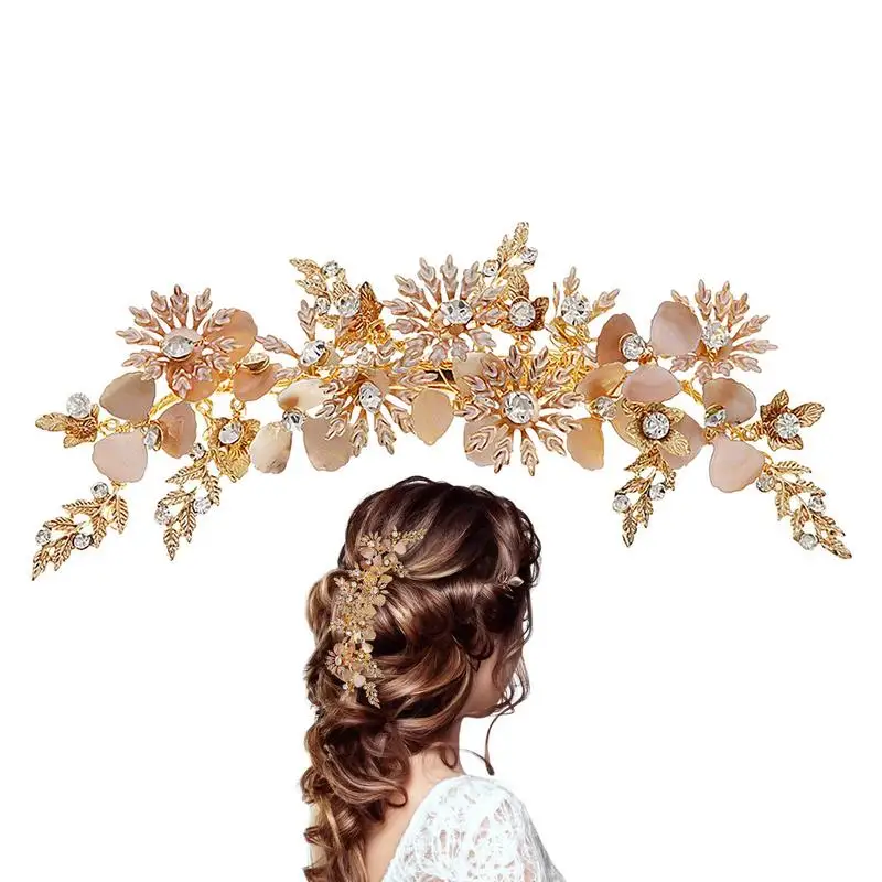 

Bling Hair Clips Golden Sparkly Side Clips Retro Handmade Hair Accessories For Gatherings Festivals Wedding Events