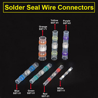 Solder Seal Wire Connectors 3:1 Heat Shrink Insulated Electrical Wires Terminals Butt Splice Waterproof  100pcs