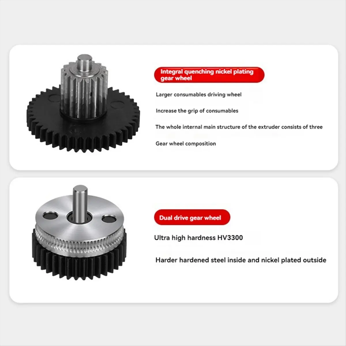 

(A75T) HGX-Extruder,HGX Extruder Gear Kit 2.4 0.1 High Precision Gear Hardened Steel Extruder 3D Print Accessories