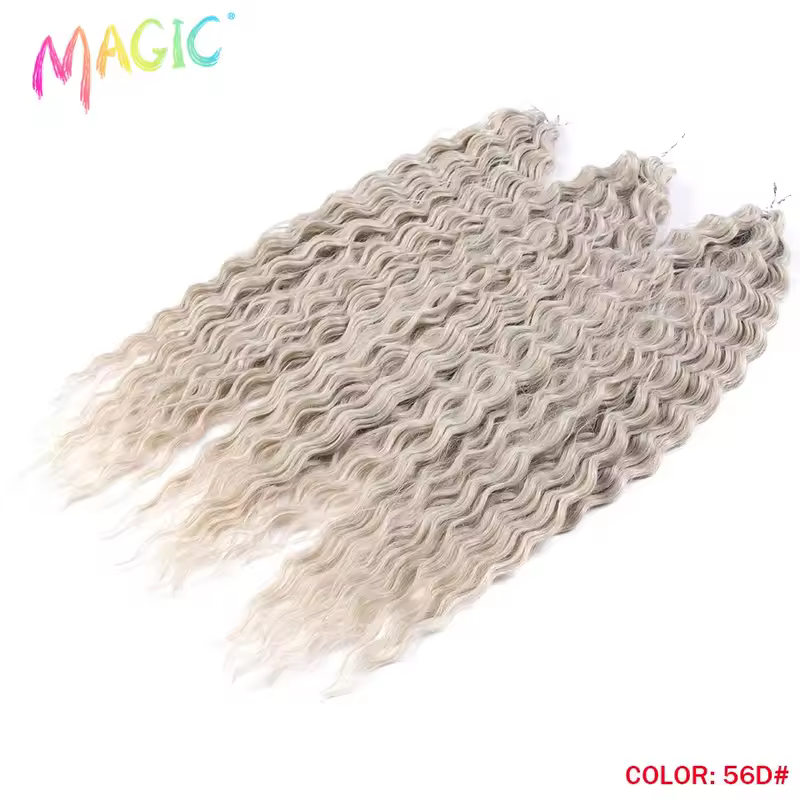 Magic Ariel Curl Hair Water Wave Twist Crochet Hair Synthetic Braid Hair Ombre Blonde 22 Inch Deep Wave Braiding Hair Extension - Image 29
