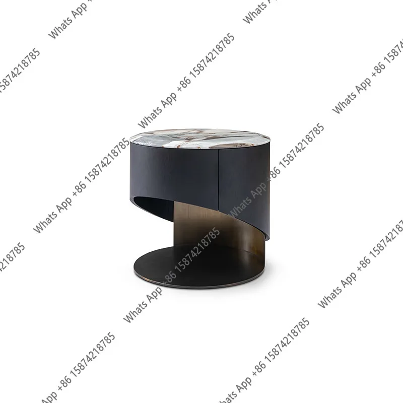 Kk Italian Light Luxury Designer Bedside Table Villa Mansion Bedroom Small Apartment Light Luxury High-end Feeling
