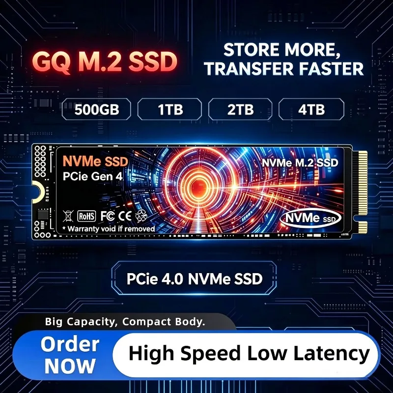 GQ M.2 SSD Hard Disk 500GB 1TB 2TB 4TB high speed NVMe M2 SSD PCIe 4.0 Internal Solid State Drive For Laptop Desktop PC