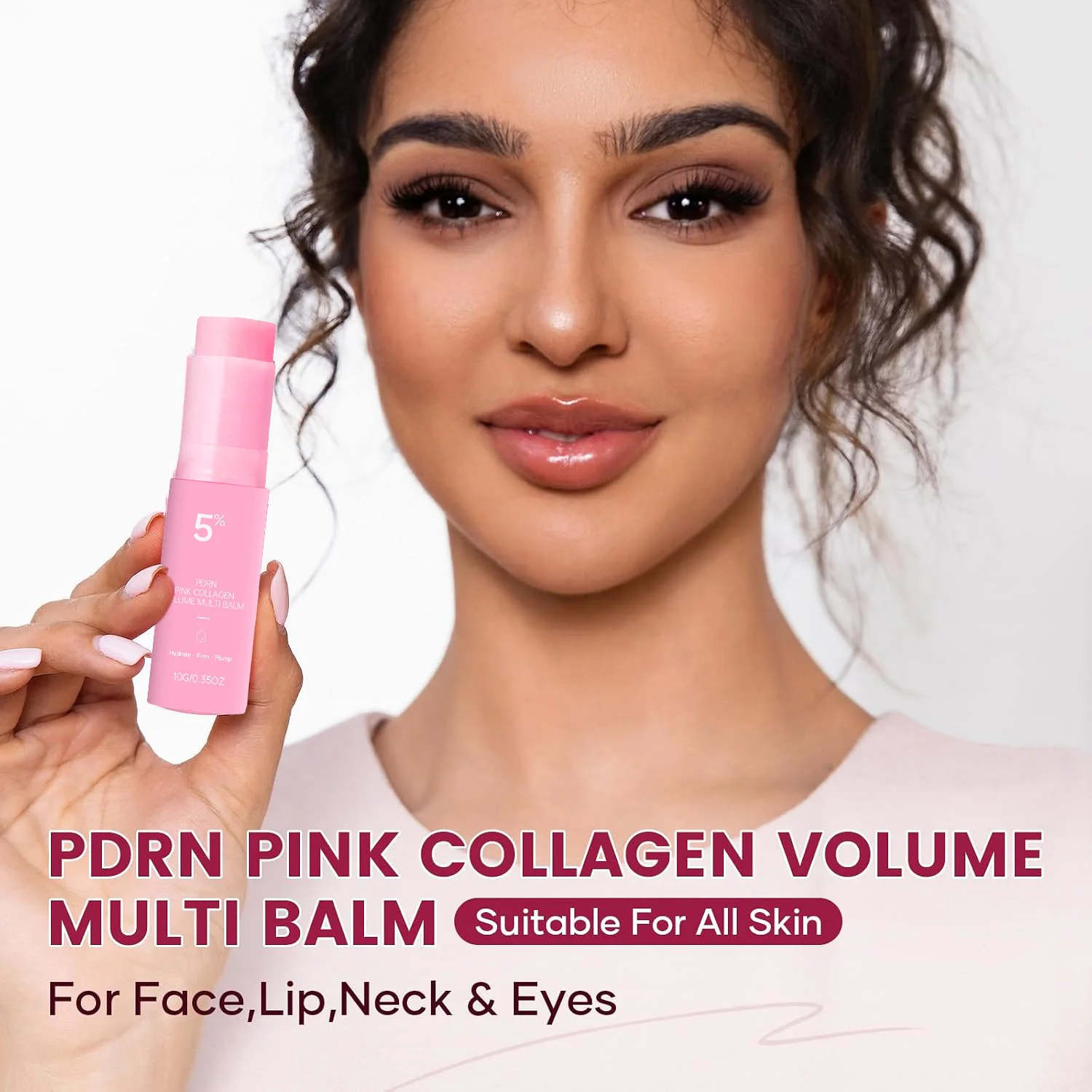 PDRN Pink Collagen Volume Multi Balm Stick – Hydrating Multi Care Stick for Face, Eye & Lip, Fine Line & Wrinkle Care K-Beauty