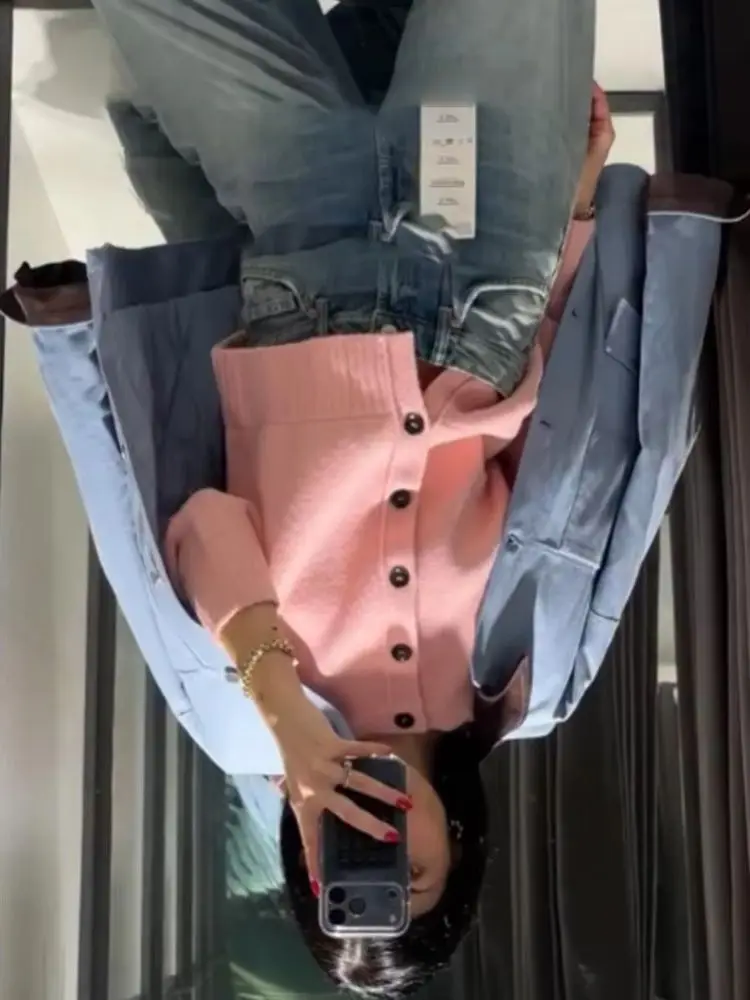 

Женская модная короткая куртка с длинными рукавами на одной пуговице, весенняя повседневная удобная куртка с круглым воротником, однотонная, двухцветная