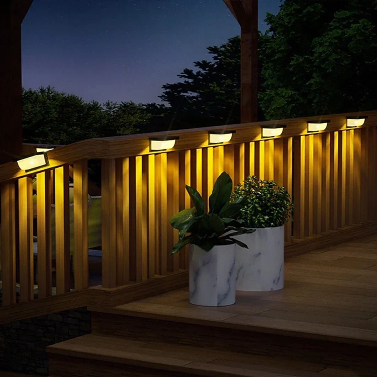 

LED Solar Wall Lights IP65 Waterproof Solar Powered Lamp for Villa Balcony Fence Stairs Porch Garden Decoration Lighting Q