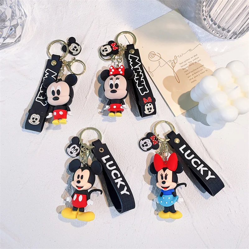 High quality Mickey Minnie silicone doll creative cute pvc key chain car key chain pendant small gift