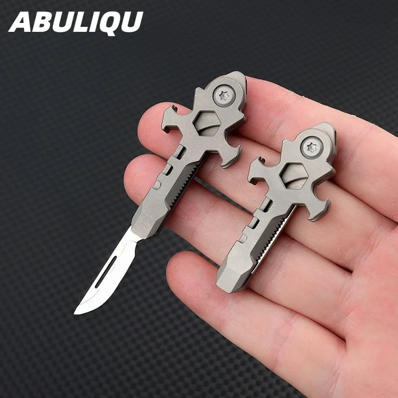 

Mini TC4 Titanium Alloy Folding Knife EDC Portable Keychain Pendant Unboxing Knife Express Unpacking Pocket Camping Hand Tool