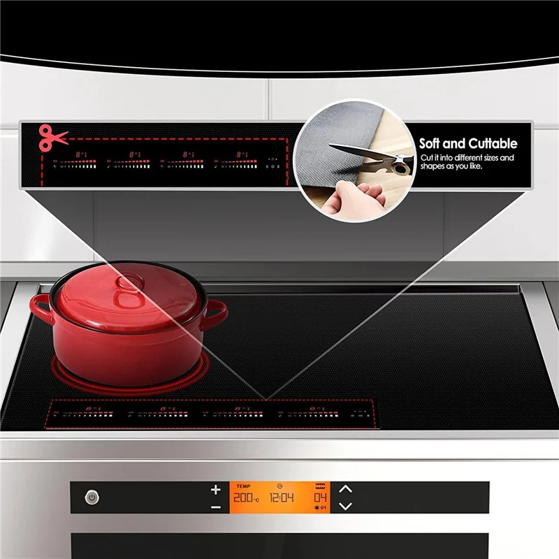 ABFU-2X Large Induction Cooktop Protector Mat 21.2X35.4Inch,Electric Stove Burner Covers Antiscratch As Glass Top Stove Cover