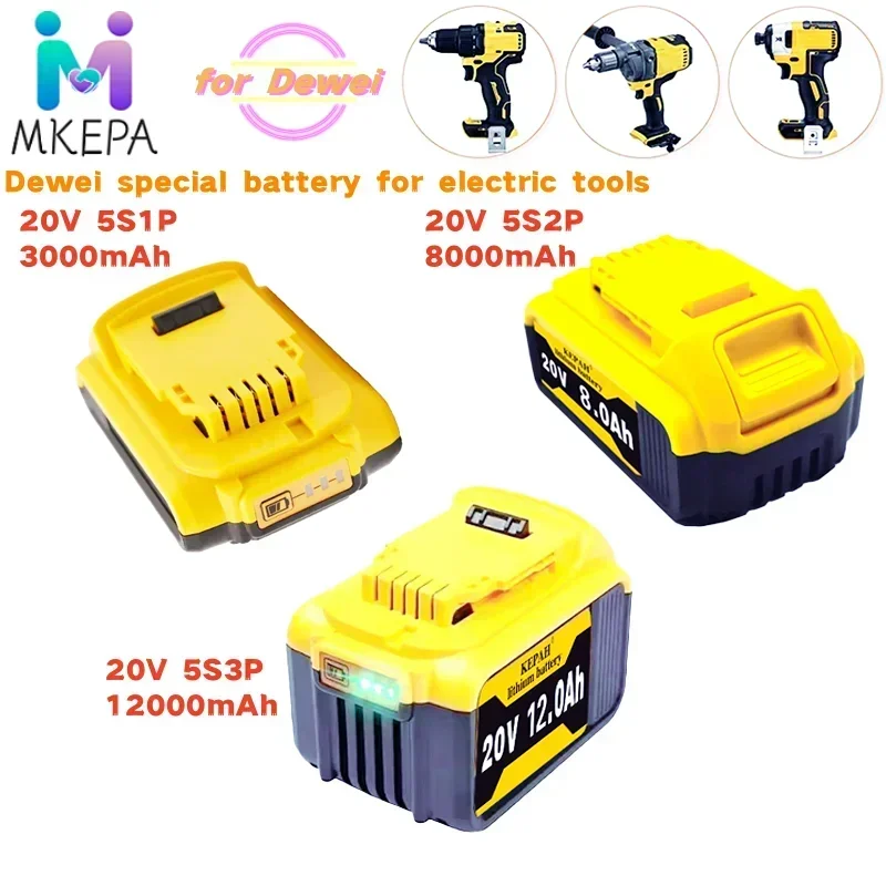 

New 100% Original 12000mAh 20V for Dewalt Power Tool Battery DCB206 20V 18.0Ah Battery DCB206 20V Battery DCB205 DCB200