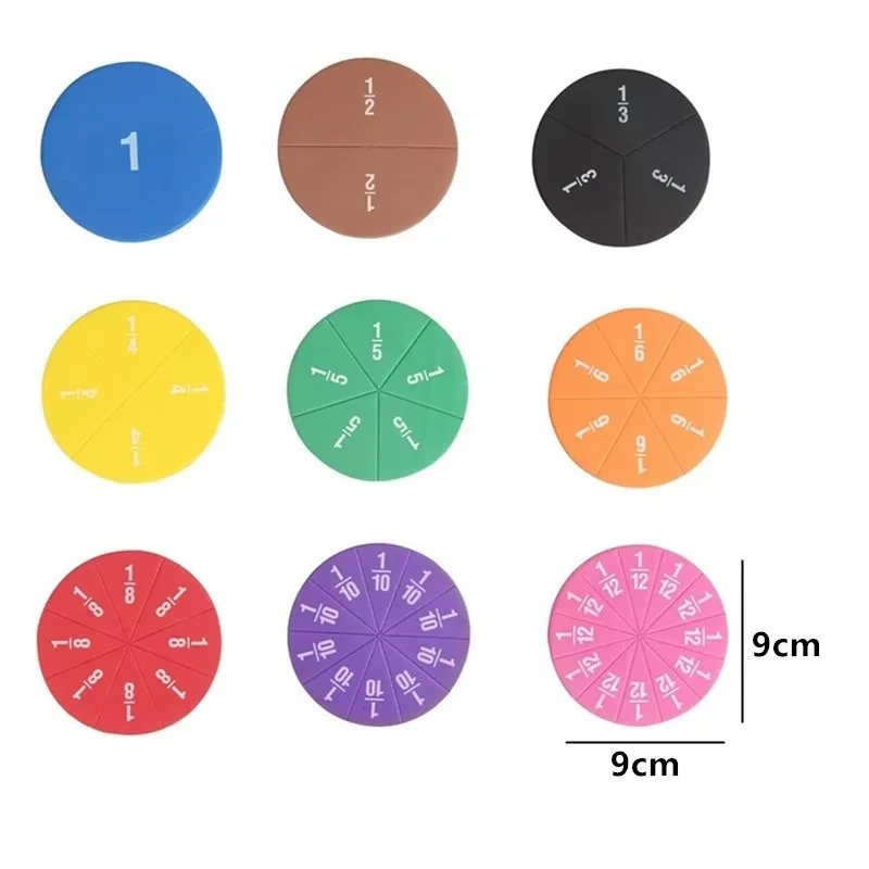 Rompecabezas de fracción magnética EVA forma redonda/forma de tira instrumento de fracciones juguetes educativos de matemáticas Montessori herramienta de aprendizaje de matemáticas
