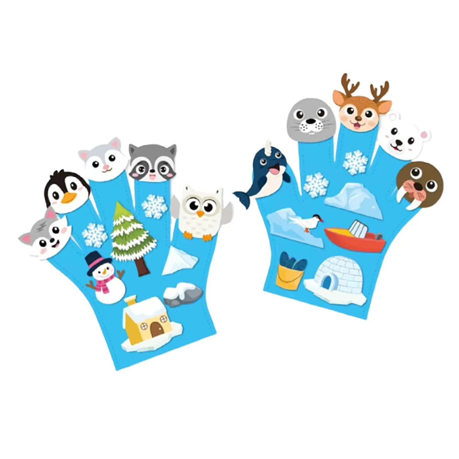 Story Finger Puppets Felt Animal Making Kit DIY Educational Toy Set for Preschool Storytelling Role Play