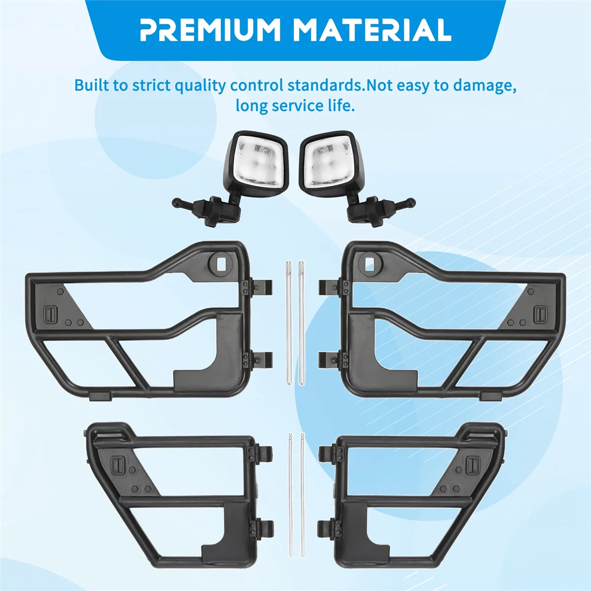 RYOST RC أبواب أنبوب بلاستيكي للسيارة ومرآة الرؤية الخلفية لسيارة زاحفة 1:10 RC محورية SCX10 90046 لسيارة جيب رانجلر هيكل صلب #4