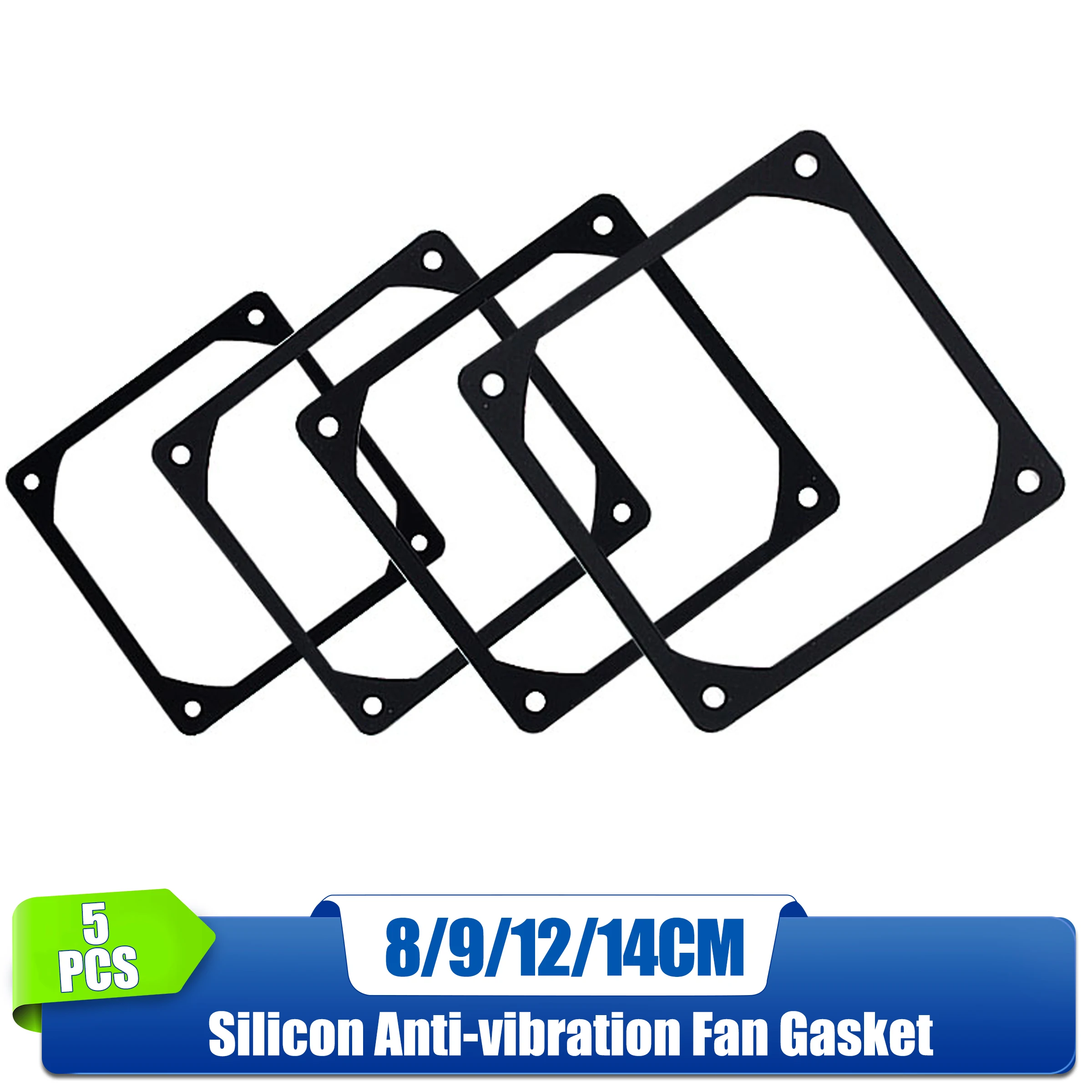 80mm 90mm 92mm 120mm 140mm Anti-vibration Silicon Fan Gasket Noise Reducing Silencer Gasket Pad For PC Computer Case Fan