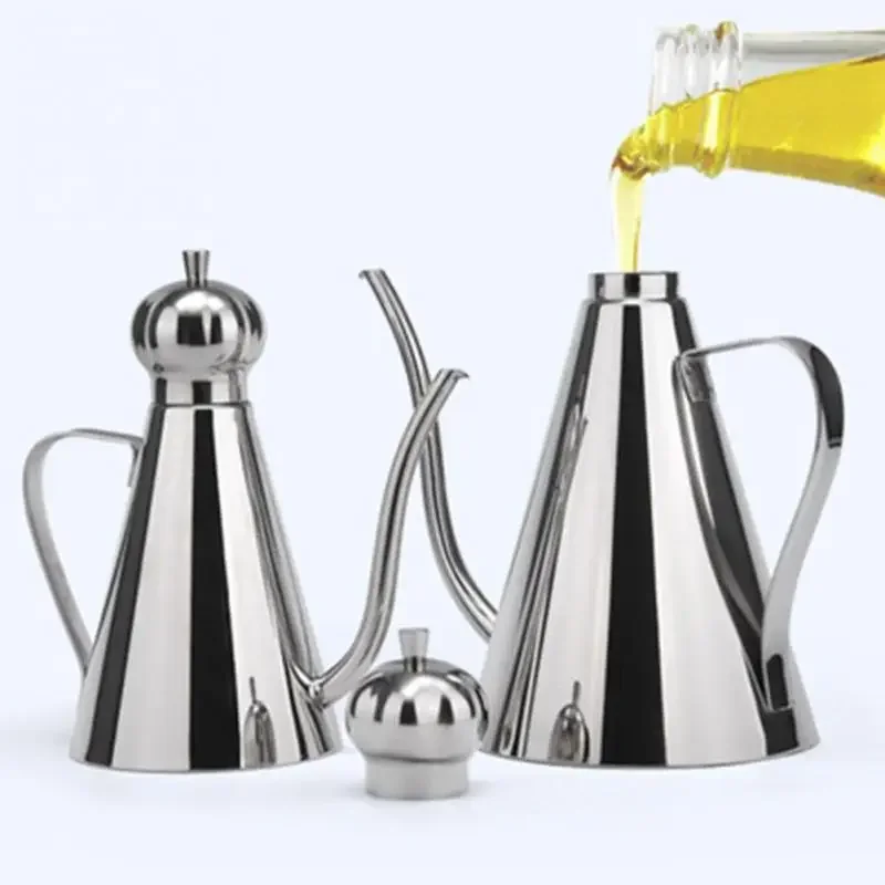 Condiment Storage Container Seasoning Vinegar Dispenser Stainless Steel Oil Bottle Teapot Non-toxic Dustproof Kitchen Accessory