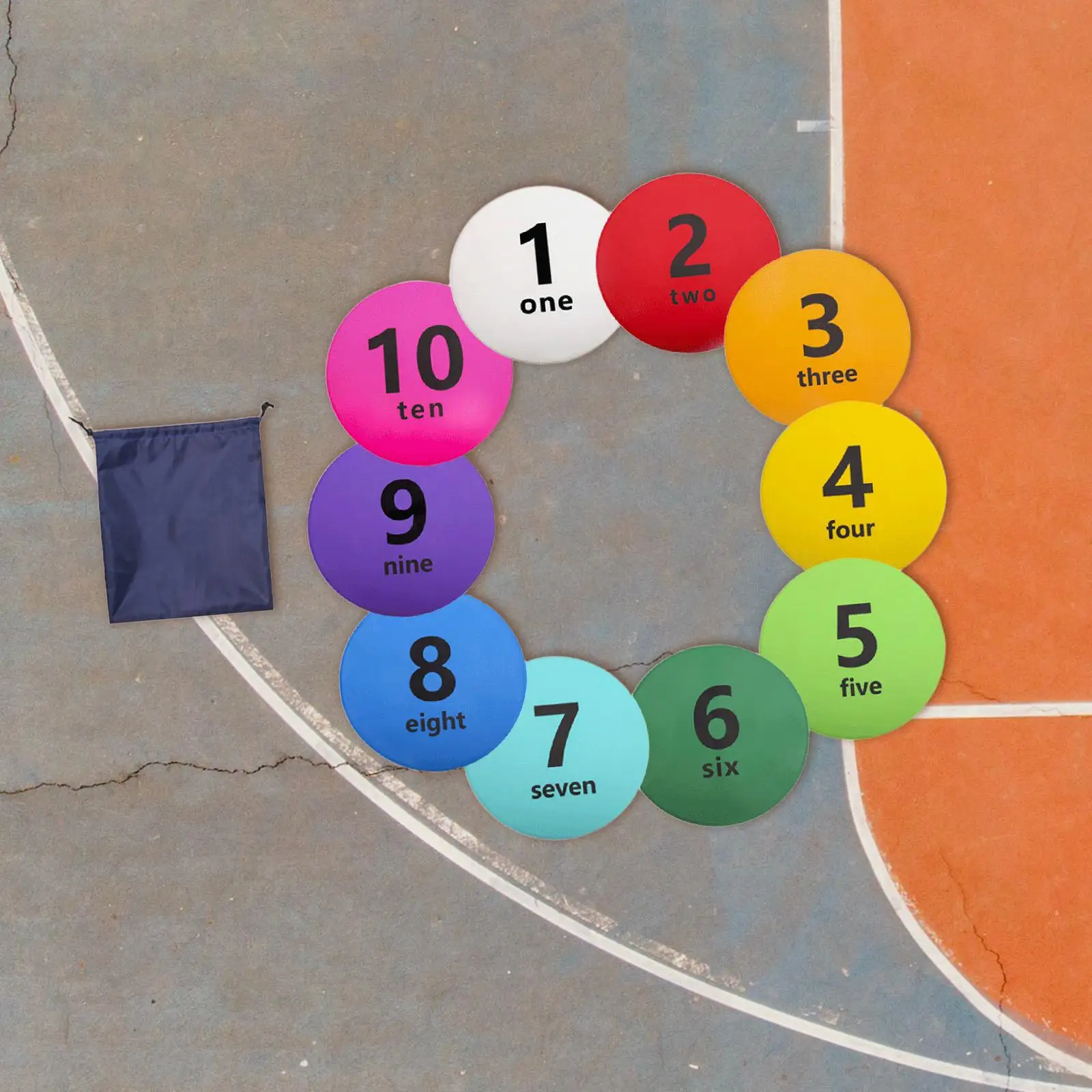 10 pçs marcadores de ponto numerado anti skid marcadores de quintal de futebol para treinamento de futebol atividades esportivas basquete exercício sala de aula