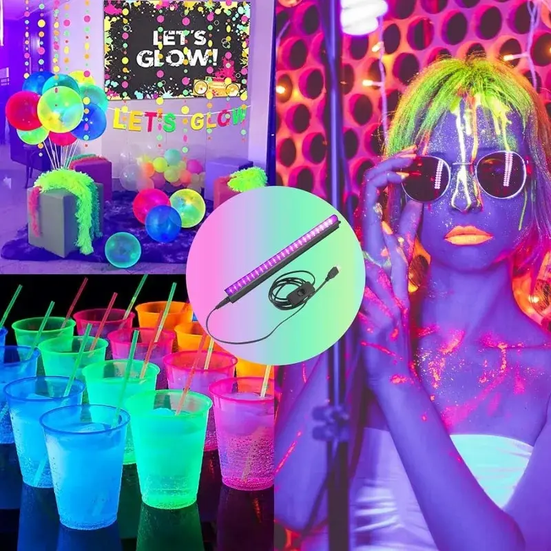 6W USB UV Light Blacklight Bar for Body Painting Blacklights Tapestry Poster Glow Party T5 Tube UV Strip Lights for Cabinet image 5