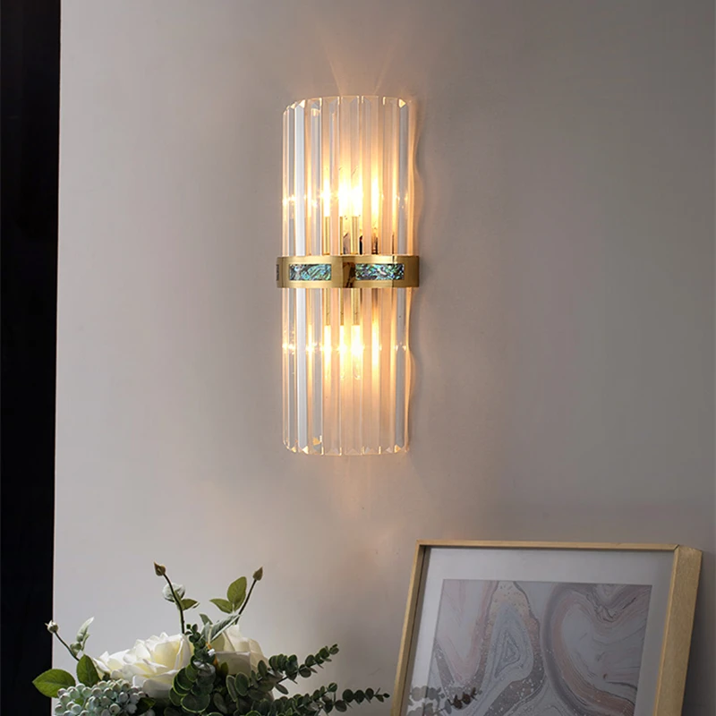 

Modern Luxury Crystal Wall Lamp Gem Decor Sconce Lamp Indoor LED Stair Light Ailse Proch Lamp Living Room Bedroom Wall Lamp Gold