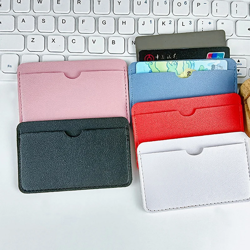 

Mini PU Leather ID Card Holder Coin Purse Women Men Business Card Cover Bank Credit Card Box Slim Card Case