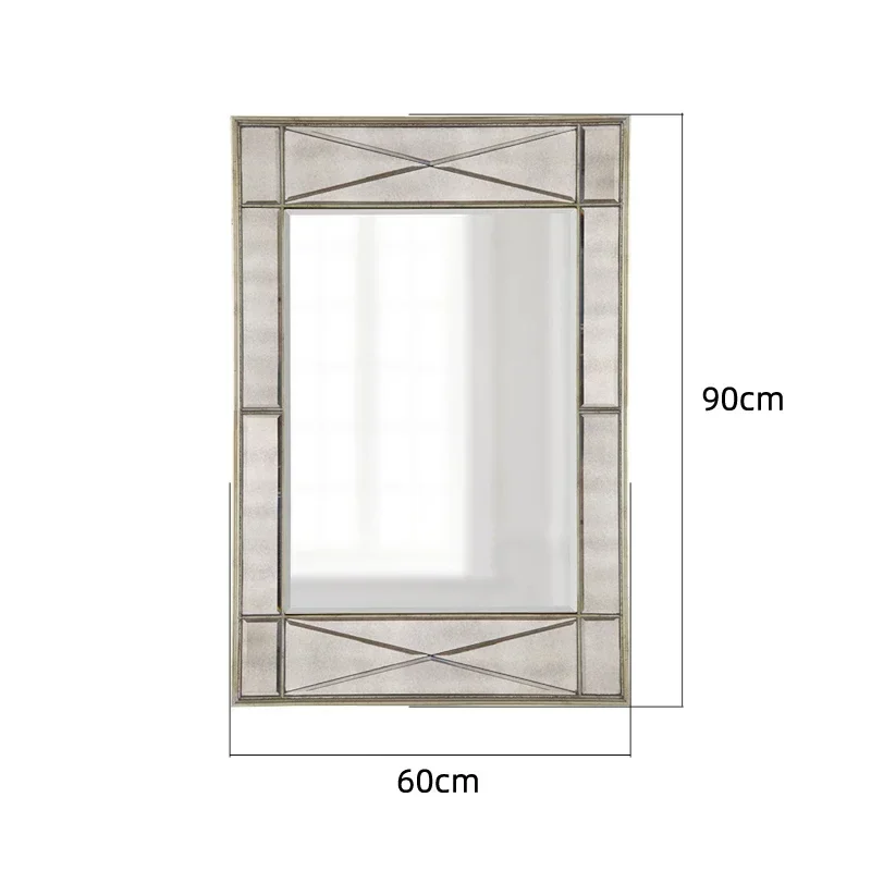 

ltAmerican living room background wall wall mirror art wall, bedroom makeup, wall hanging bathroom led light mirror