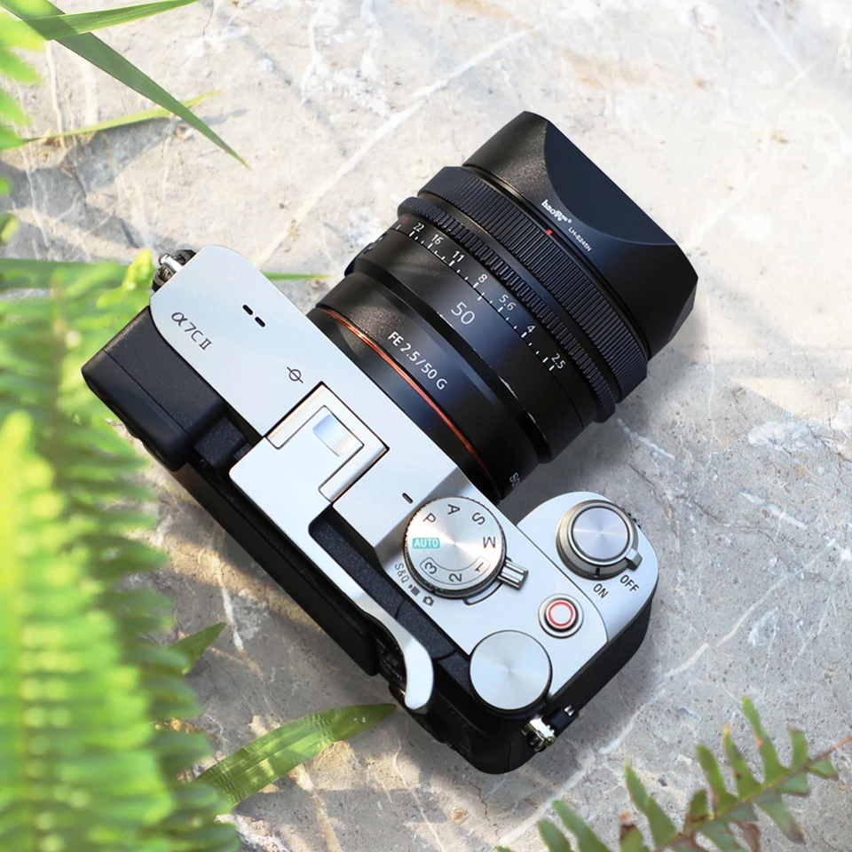 Haoge バヨネット式スクエアメタルレンズフード ソニー FE 40mm 50mm