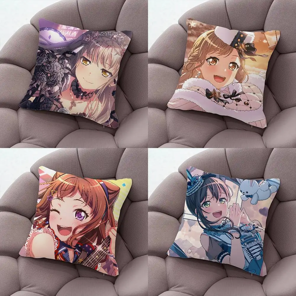 

B-BanG Dream Anime Pillow Case Plush Fabric Soft Pillowcase Double Sided Print Cushion Cover Household Gifts