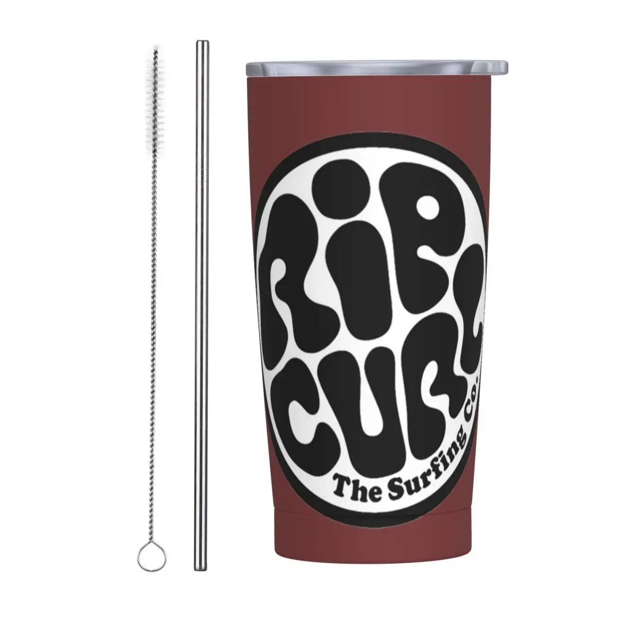 Rip Curl Logo Stainless Steel Tumbler Vacuum Insulated Mug Thermal Cold Bottle Straws With Lid 20oz