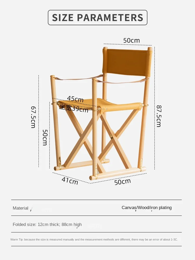 ZL Backrest Chair Balcony Outdoor Wooden Lounge Chair Foldable Camping Armchair