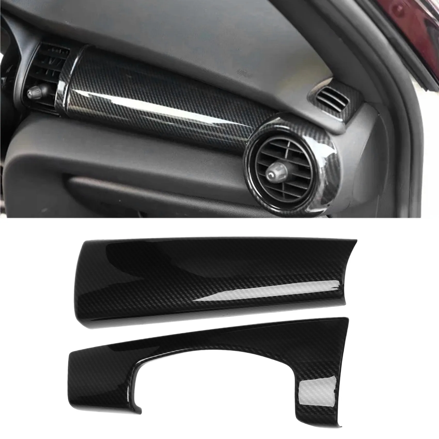 

Durable-Carbon Fiber Car Dashboard Trim Console Panel Cover For MINI Cooper F55 F56 One 3 Doors 2014-2021