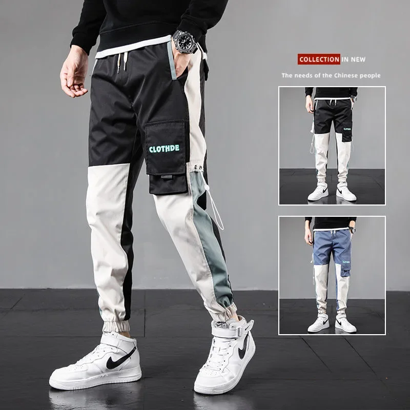 Sports pants for men in autumn and winter  new straight leg pants with thick velvet and casual ankle cuffs  made of pure cotton